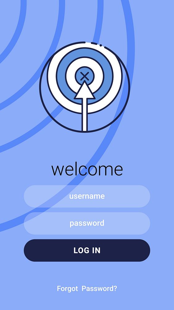 Login page on a screen vector