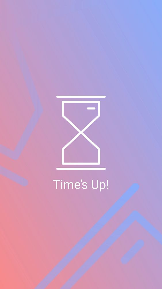 Hourglass with time up vector