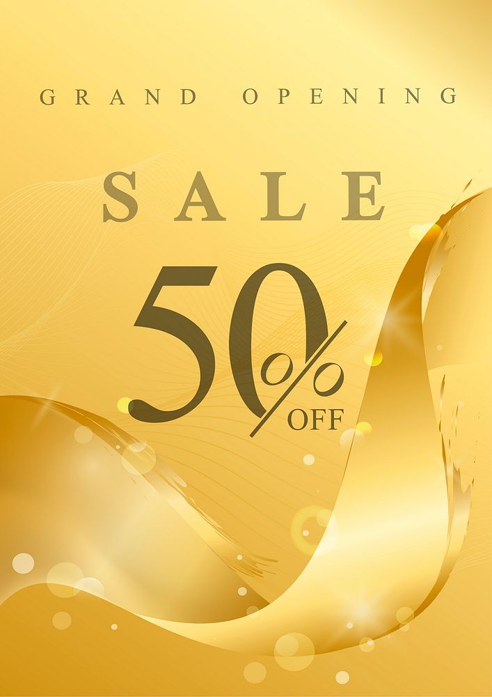 50% off sale poster with wave | Free Vector - rawpixel