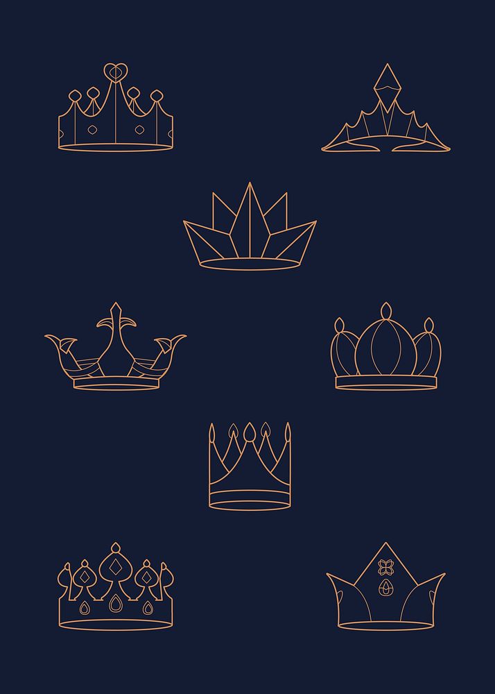 Luxurious royal crown designs vector collection