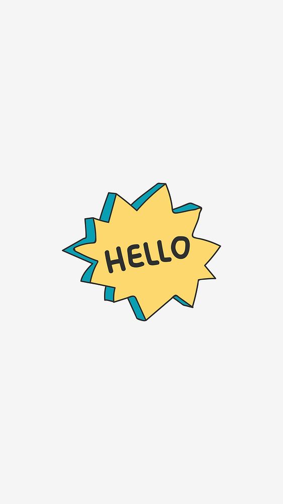 Hello greeting bubble icon vector