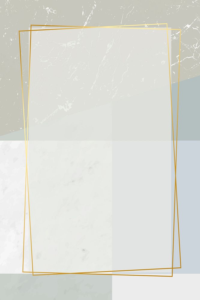 Golden frame on a marble textured background vector