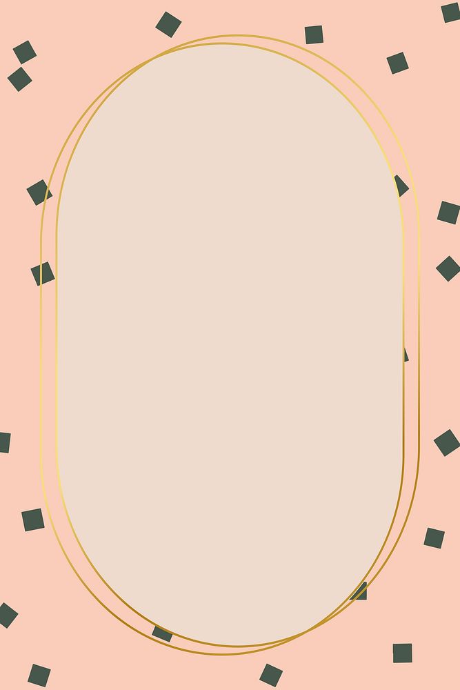 Gold oval frame badge vector
