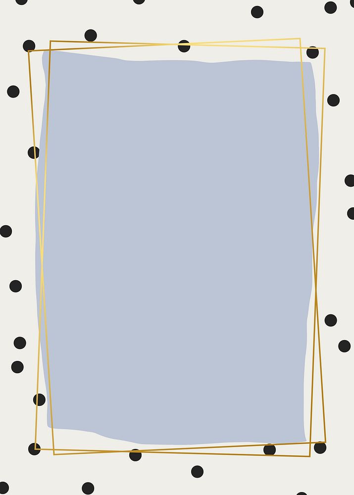 Golden frame with polka dot background vector