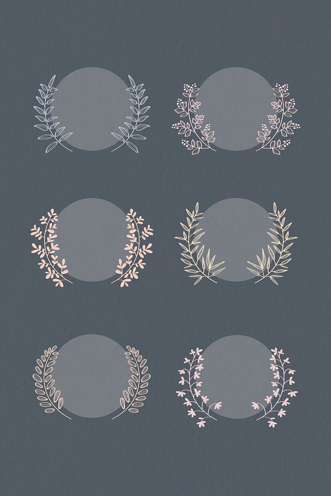 Botanical laurel wreath collection vector