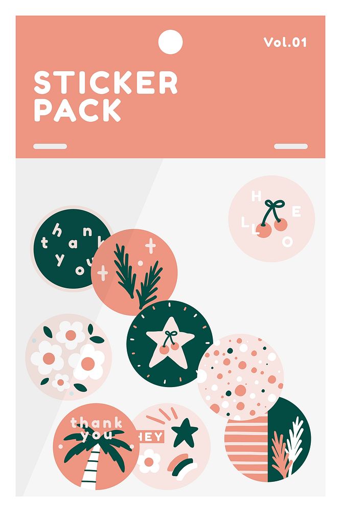 Tropical sticker label pack vector