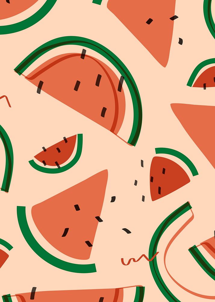Tropical watermelon fruit pattern vector