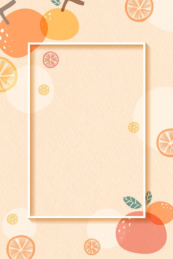 Frame on an orange patterned background with design space vector