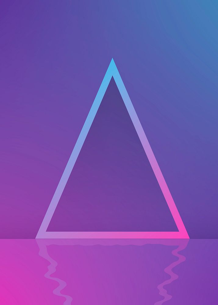 Triangle frame on gradient background vector