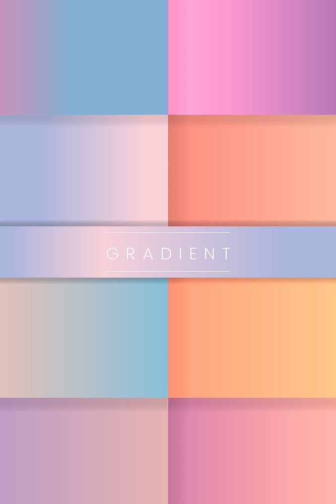 Pastel gradient background vector set