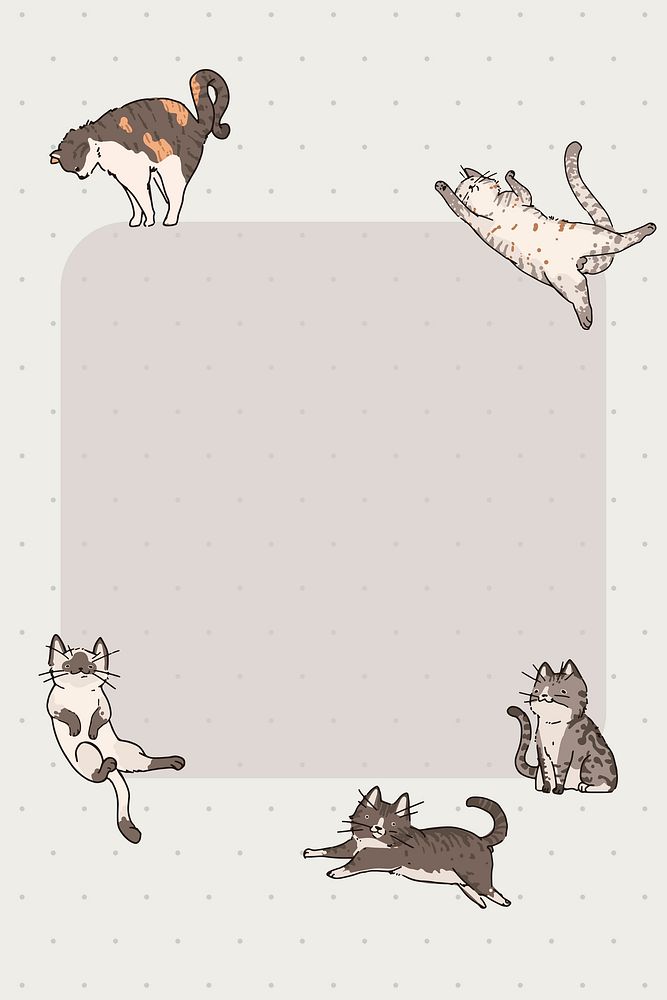 Cat lover pattern note paper template vector