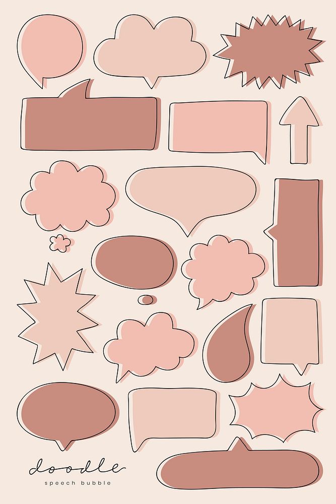 Speech bubble doodle vector collection