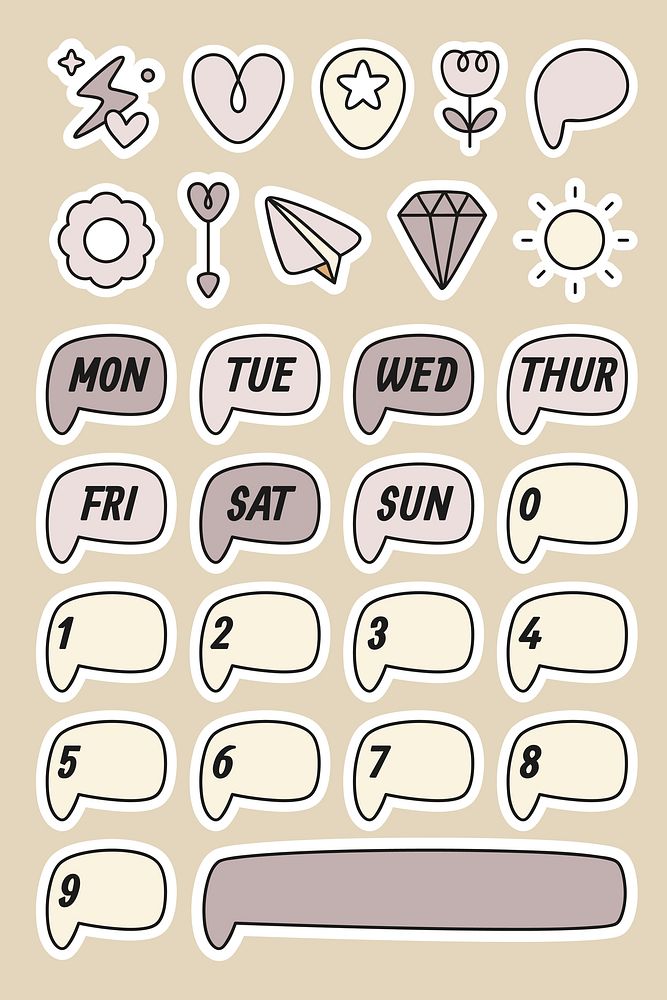 Cute planner sticker vector collection