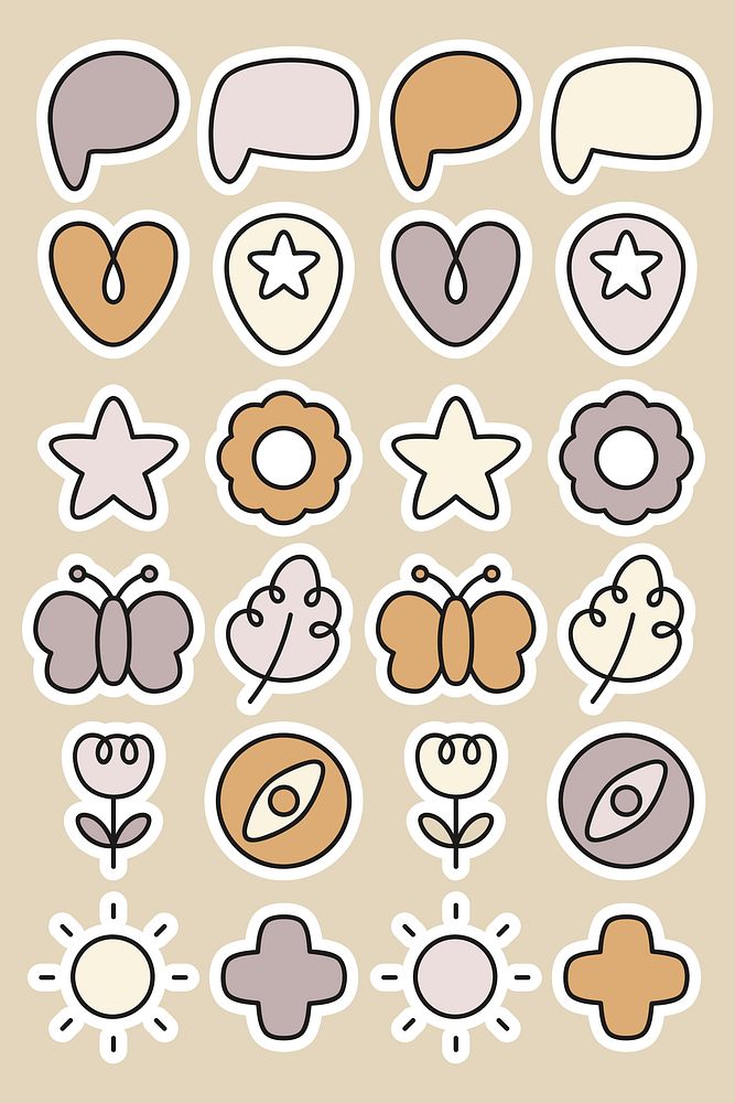 Cute planner sticker vector collection