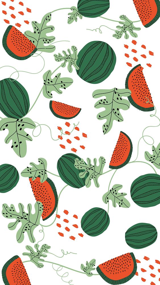 Watermelon pattern on a white background vector