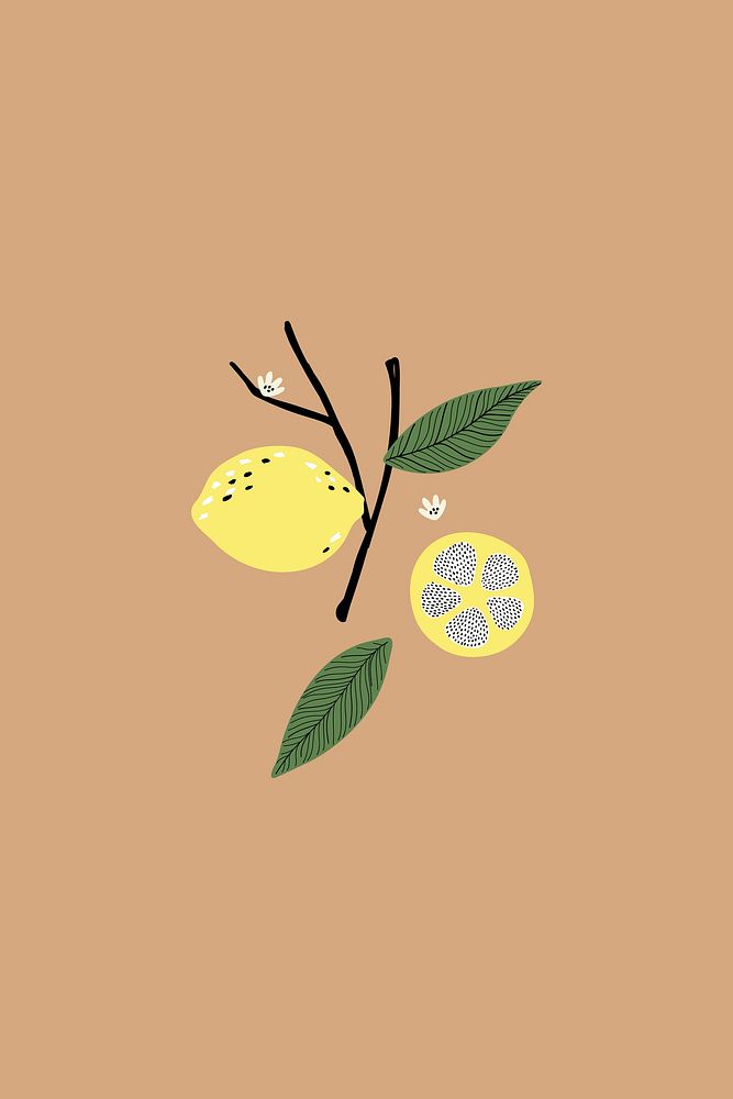 Lemon on a brown background vector