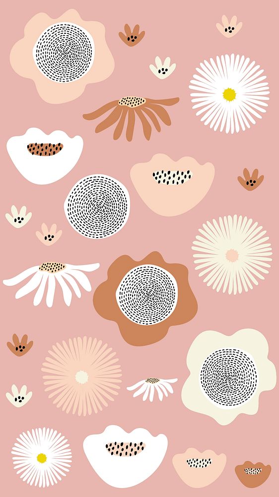 Pink flower iPhone wallpaper, cute background