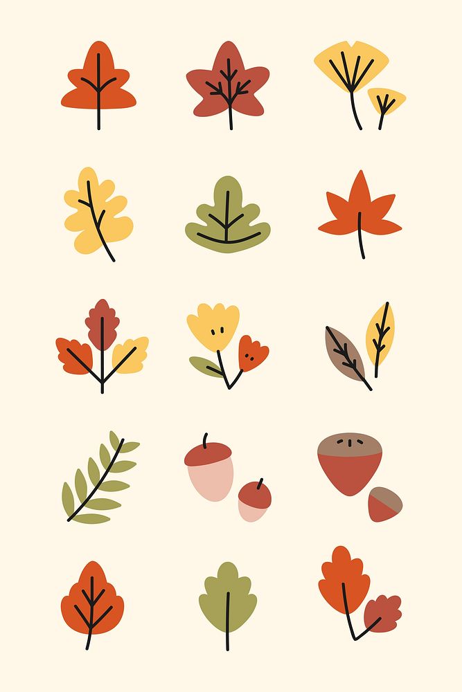 Colorful autumn leaves vector collection