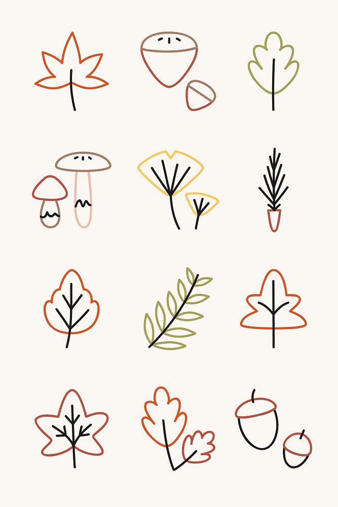 Colorful autumn leaves collection vector