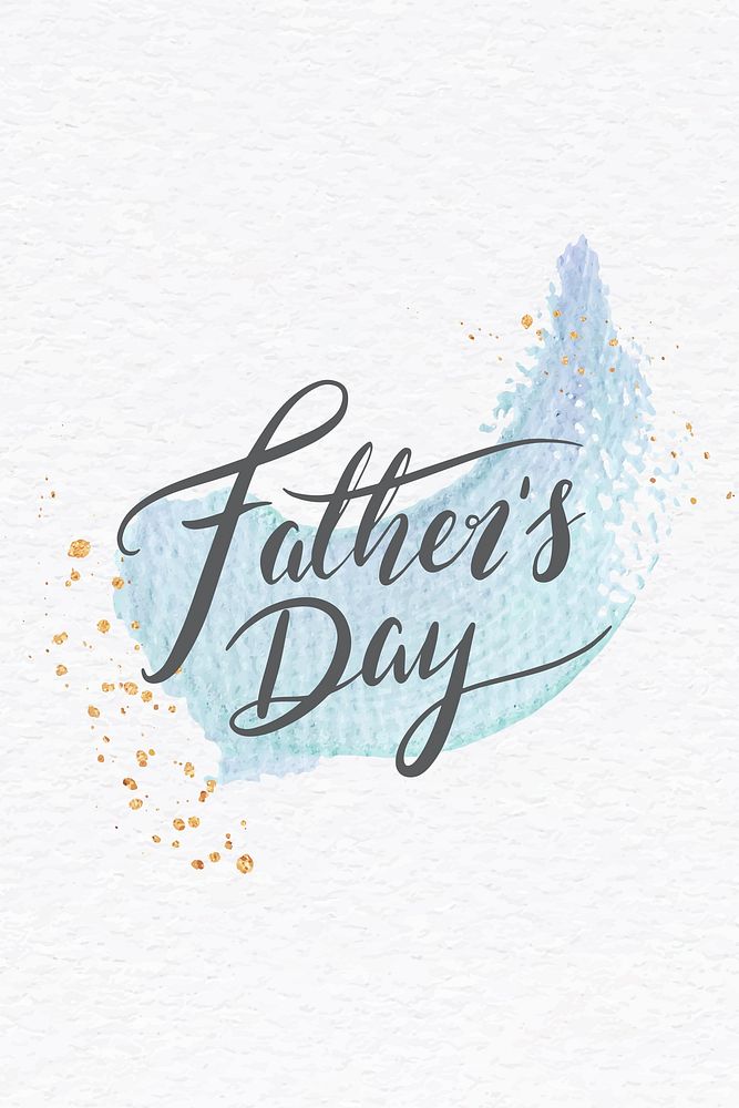 Father's day on a blue brush stroke card vector