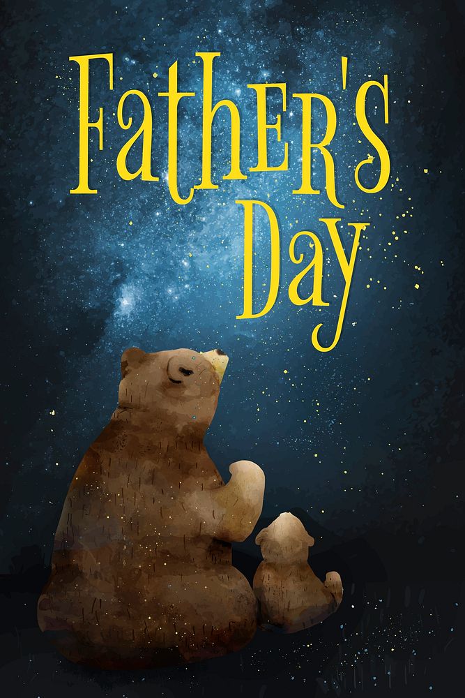 Father's day card with bears vector