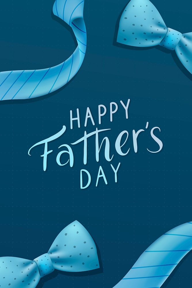 Happy Father's Day Card On Blue Background Vector Illustration Happy