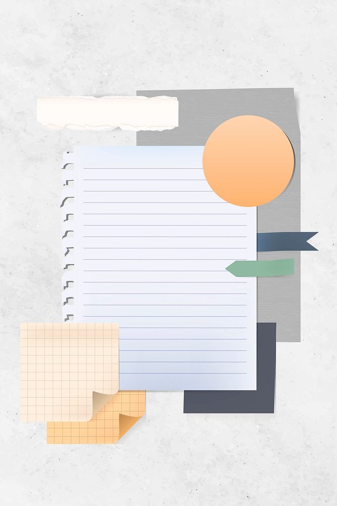 Blank vintage note paper template vector collection
