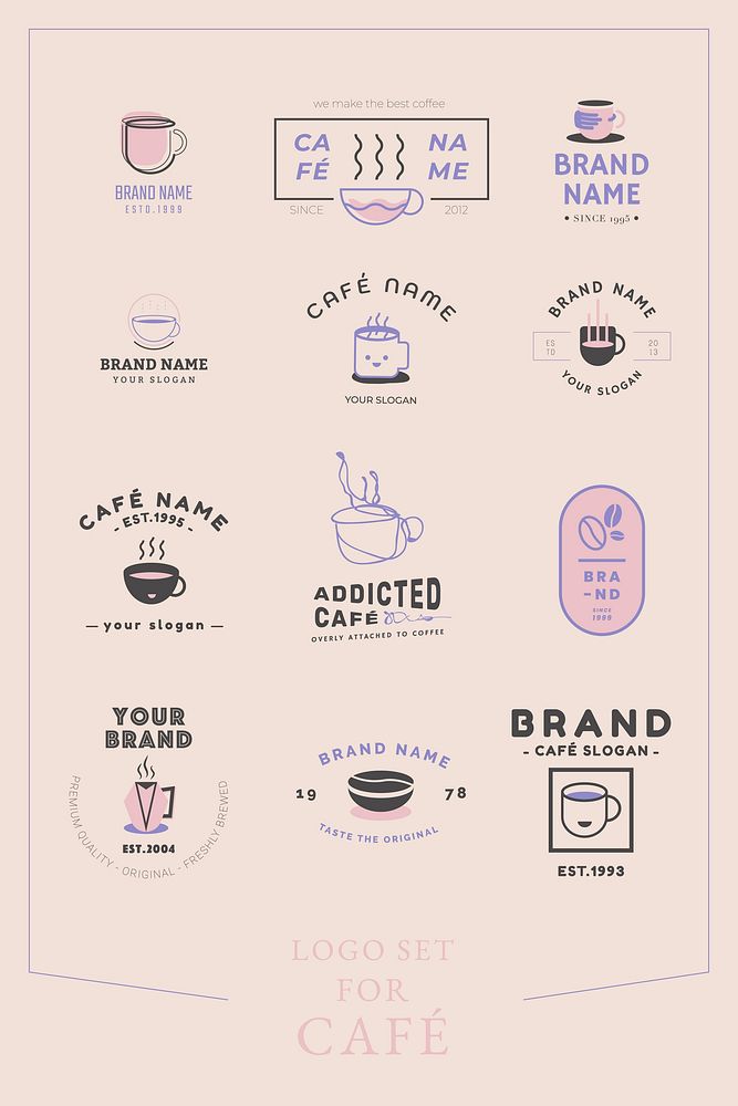 Coffee shop badge logo vector set