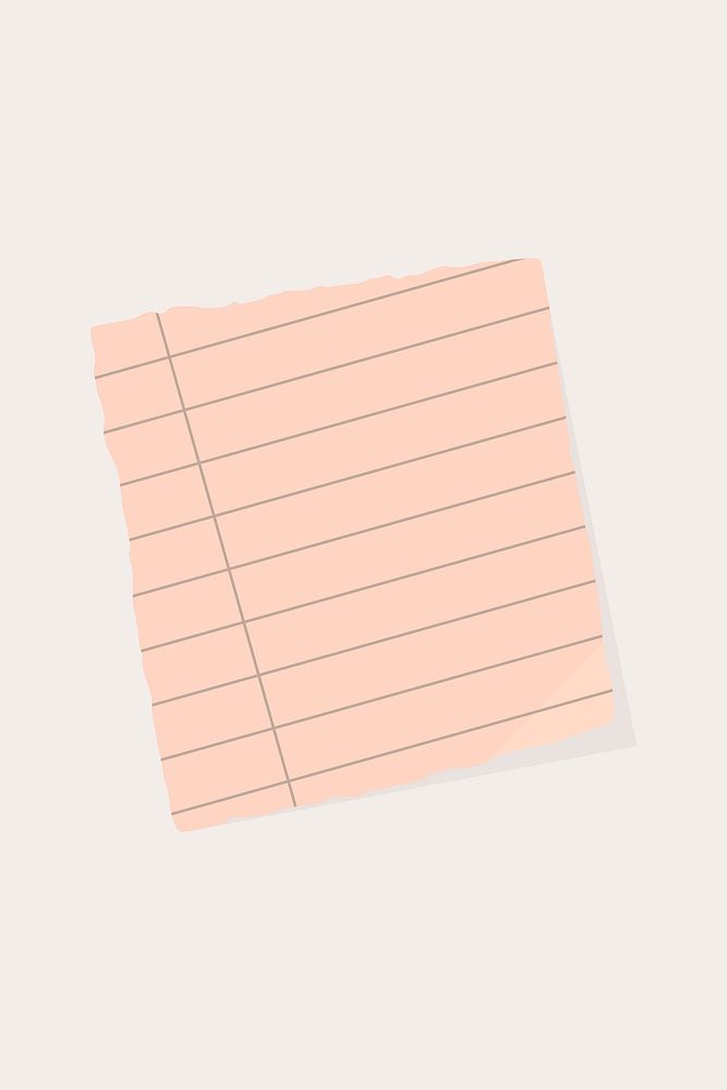 Torn pink notepaper template vector