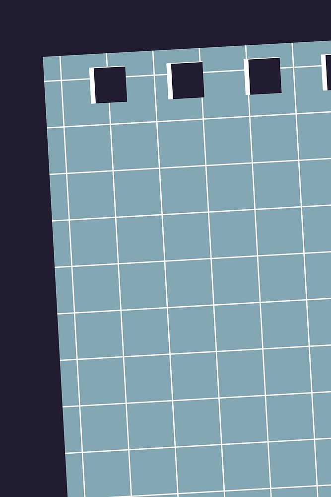 Blue grid notepaper template vector