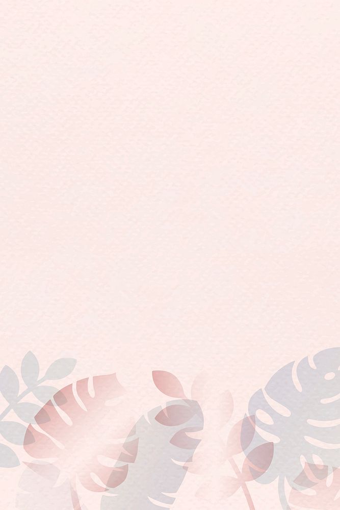 Tropical leaves pattern on pastel pink background vector