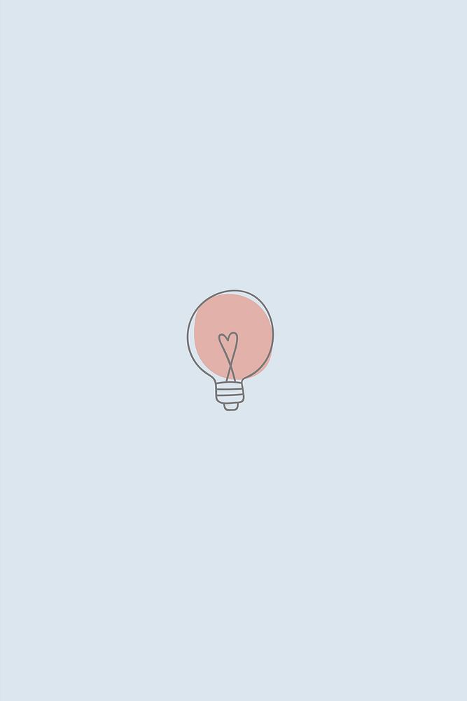 Creative pink light bulb doodle on blue background vector