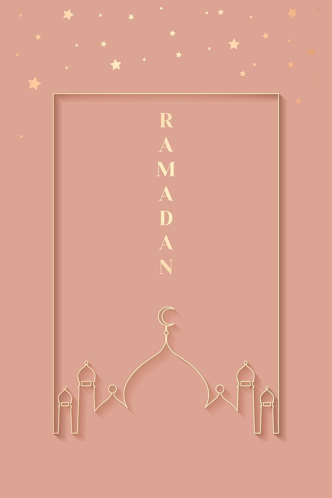 Ramadan Mubarak with mosque vector