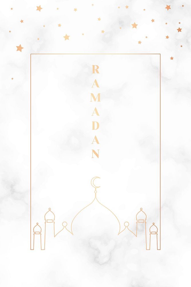 Ramadan Mubarak frame with mosque vector