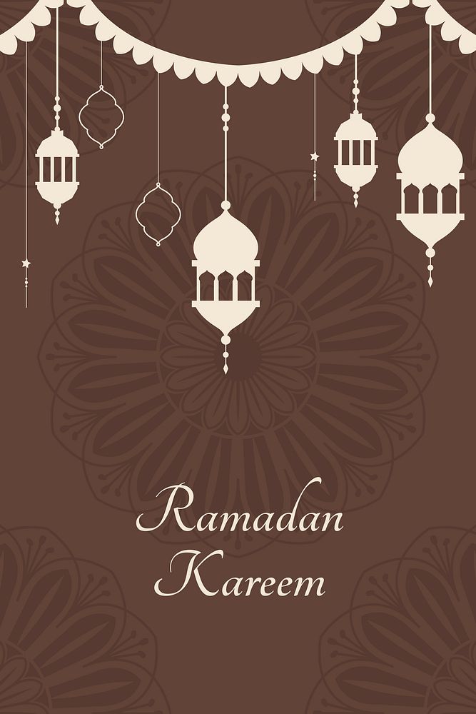 Ramadan Mubarak with lantern design vector