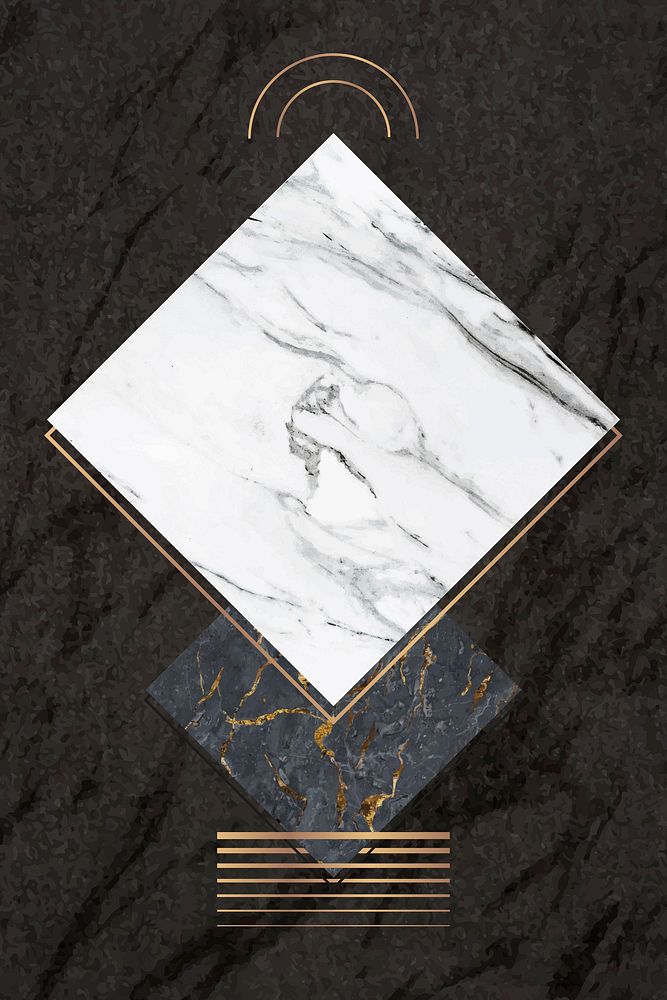 Rhombus white marble frame vector