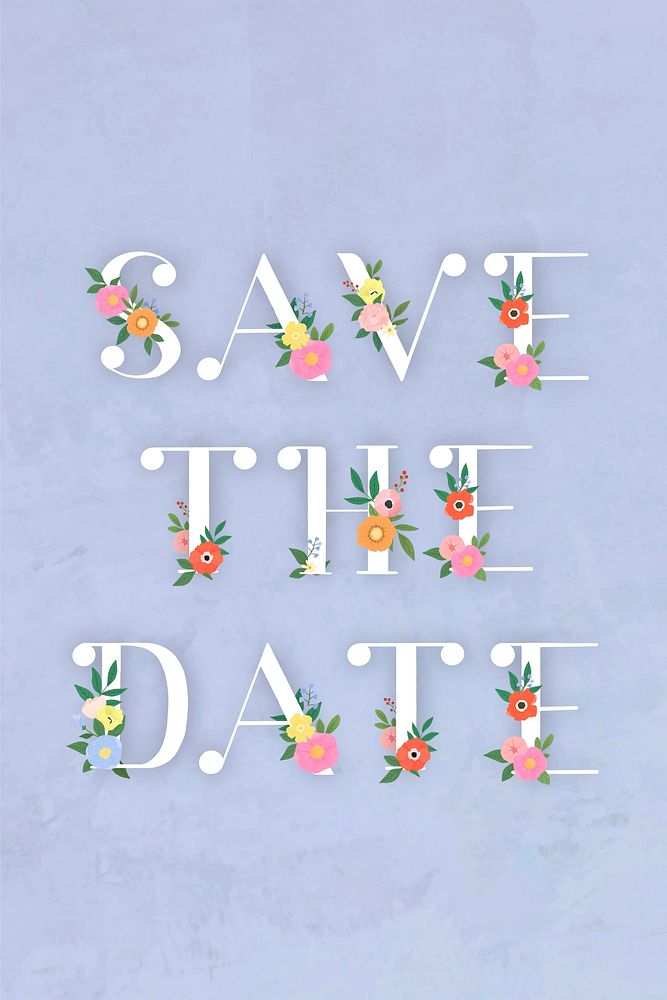 Floral elegant save the date vector