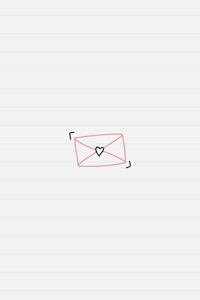 Hand drawn love letter doodle vector