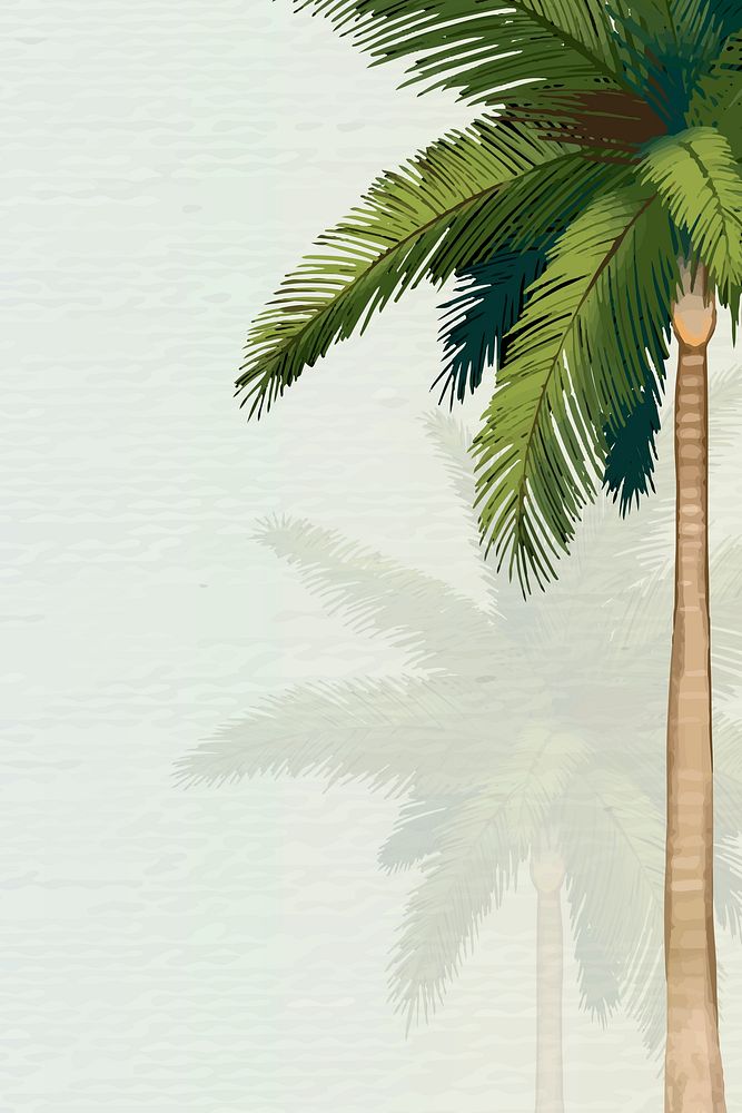 Hand drawn palmyra palm background vector
