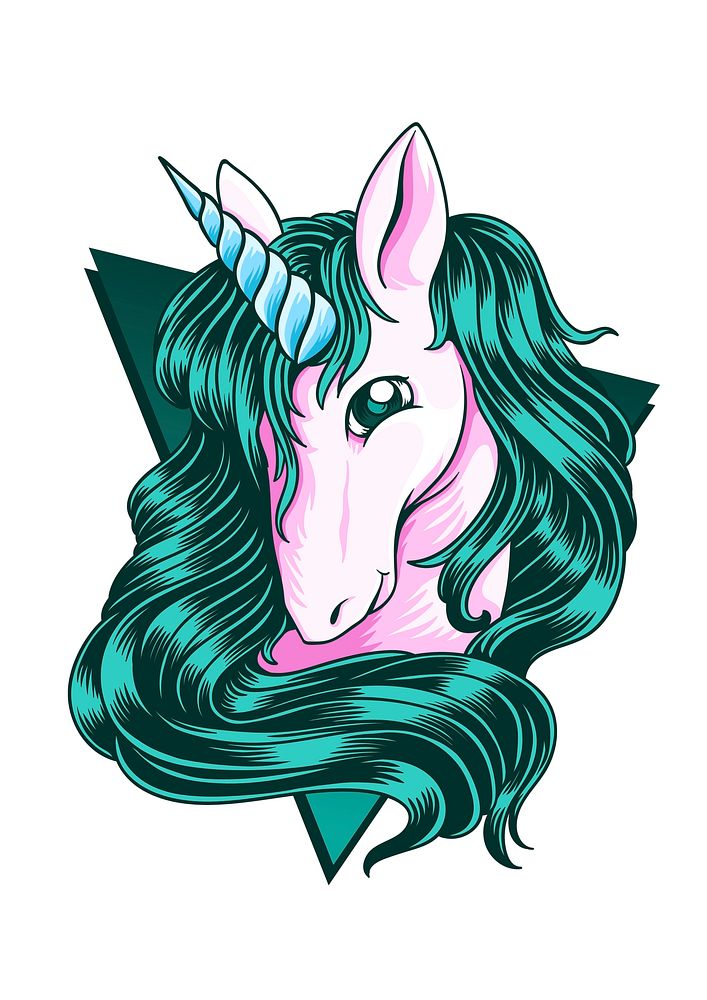 Cute unicorn stylized drawing