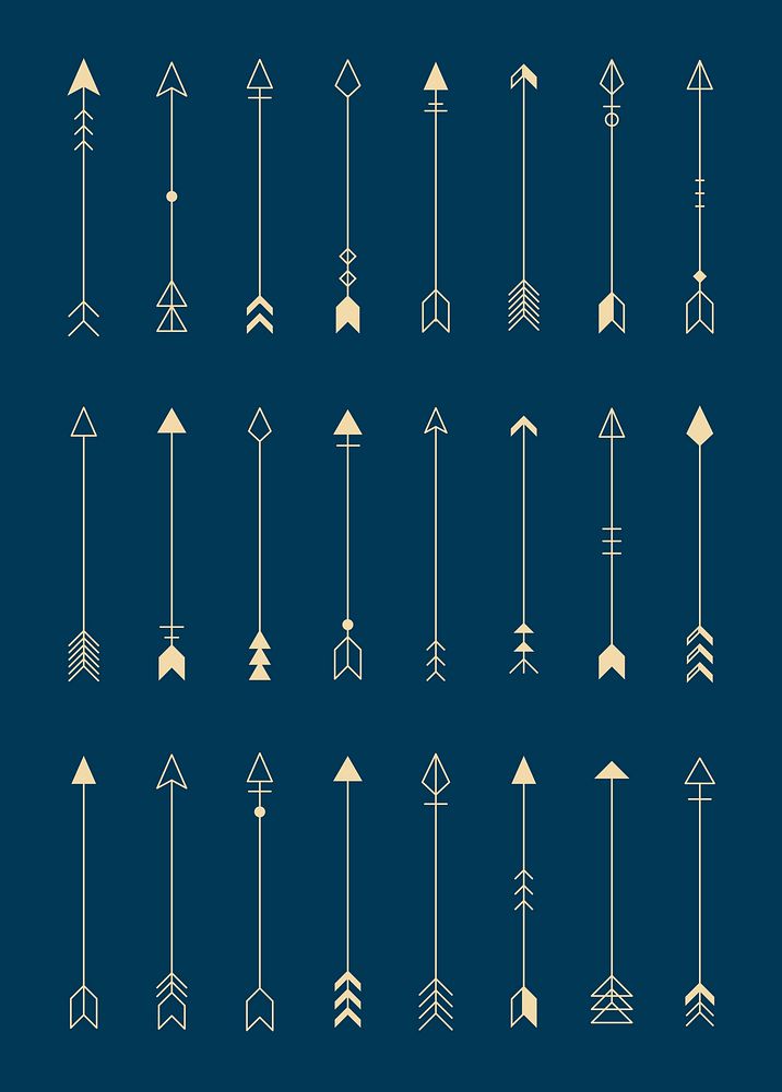 Arrow design element on a navy blue background vector