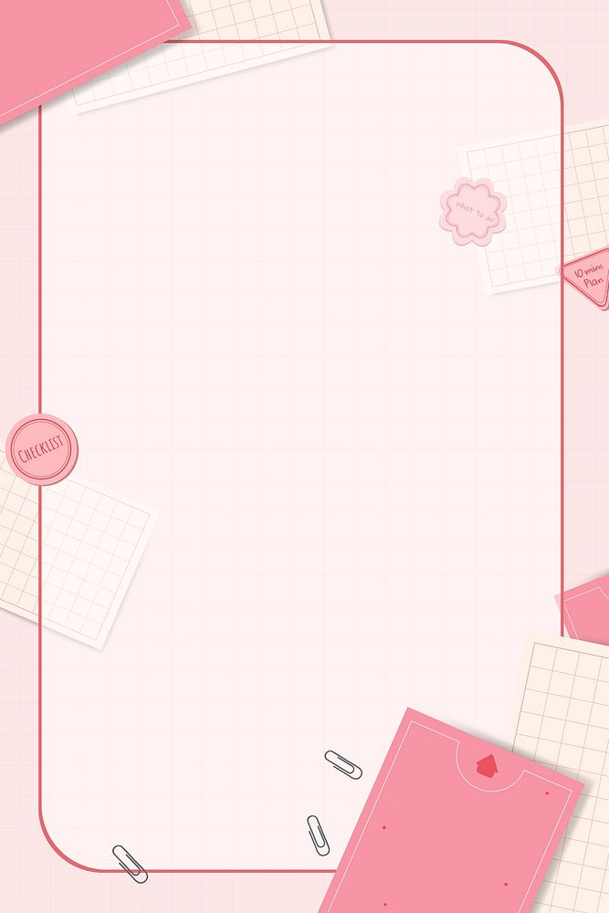 Pink notepad planner set vector