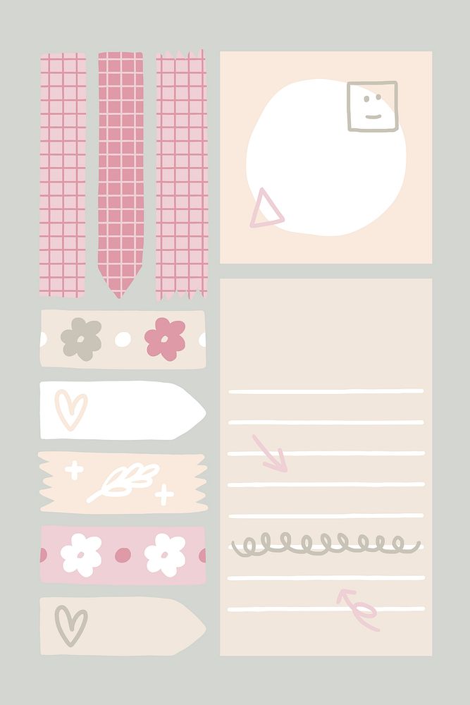 Sticky note doodle design collection vectors