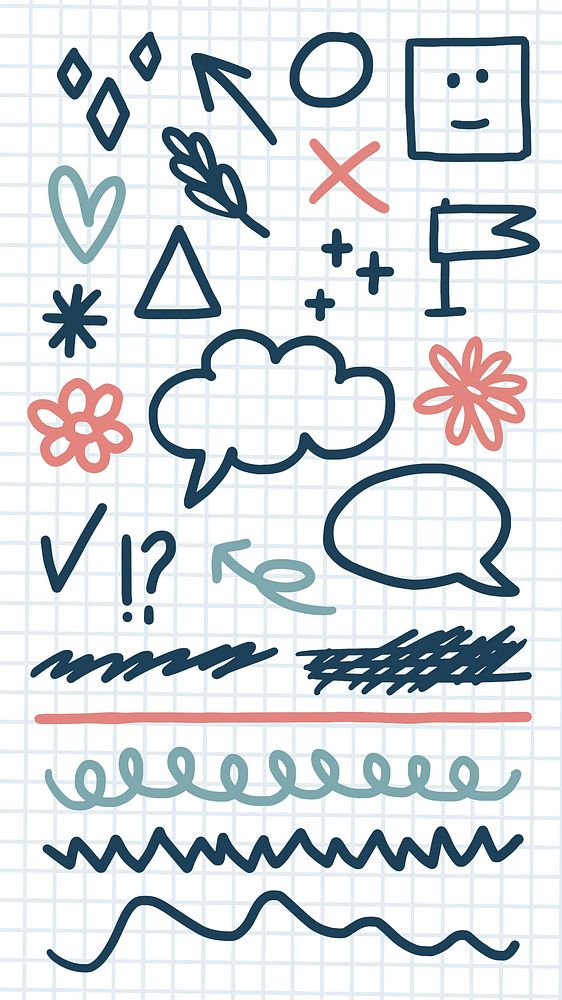 Messy doodles and scribbles design element vectors