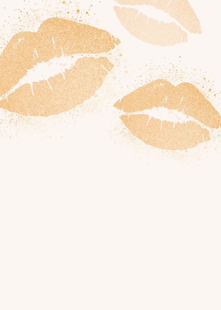 Shimmering sensual golden kisses vector