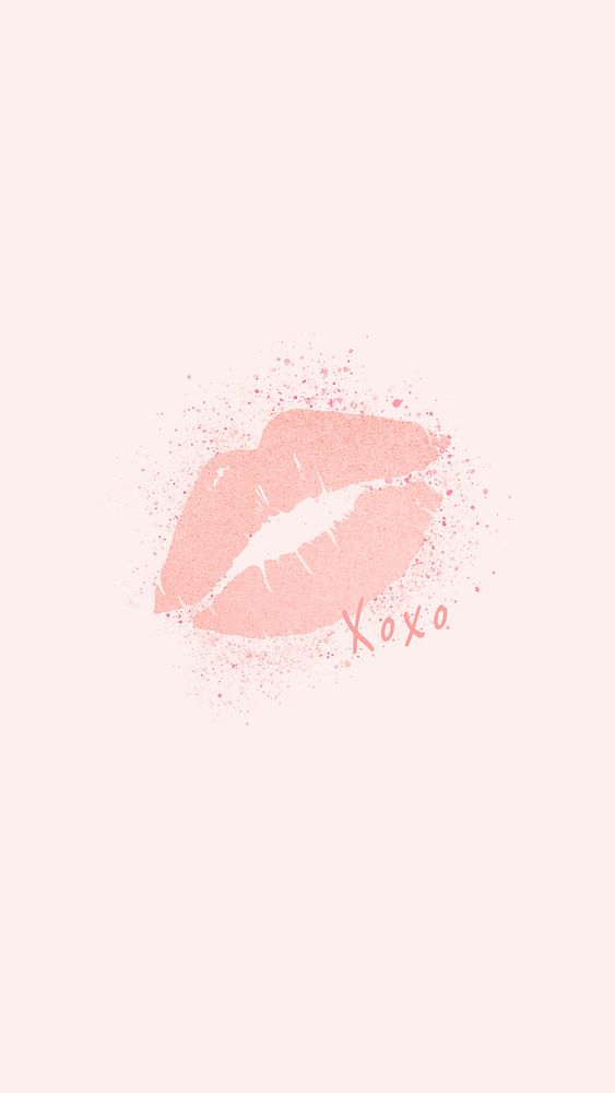 Shimmering sensual pink kiss vector