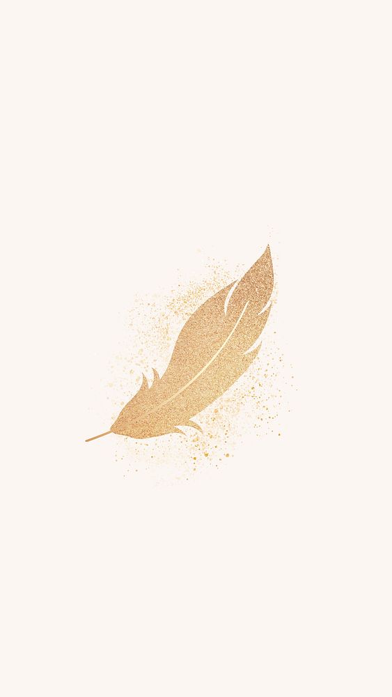 Shimmering elegant golden feather vector