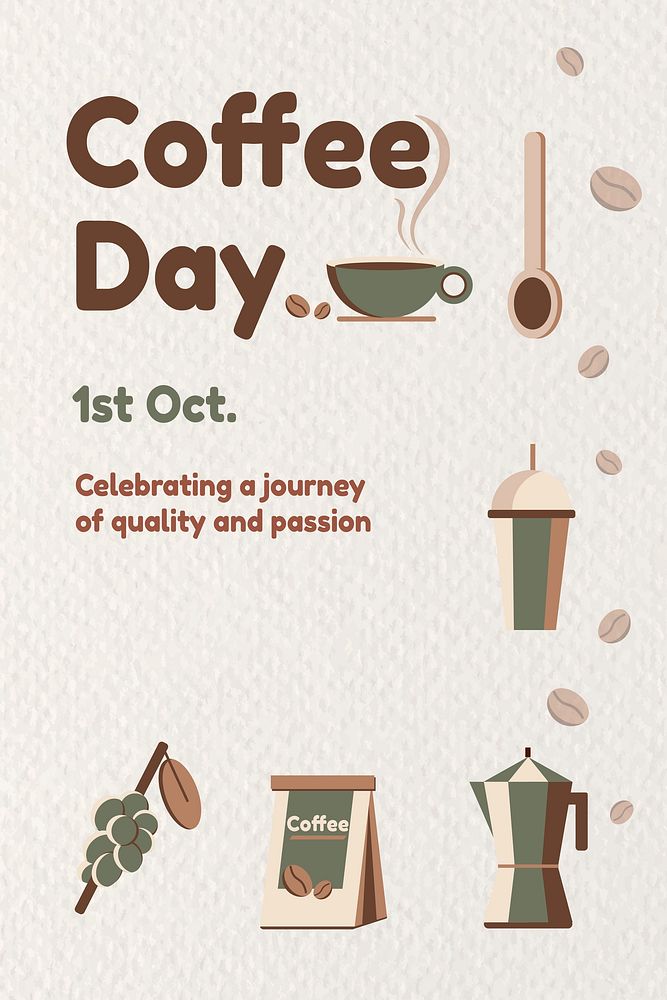 Coffee day poster design vector