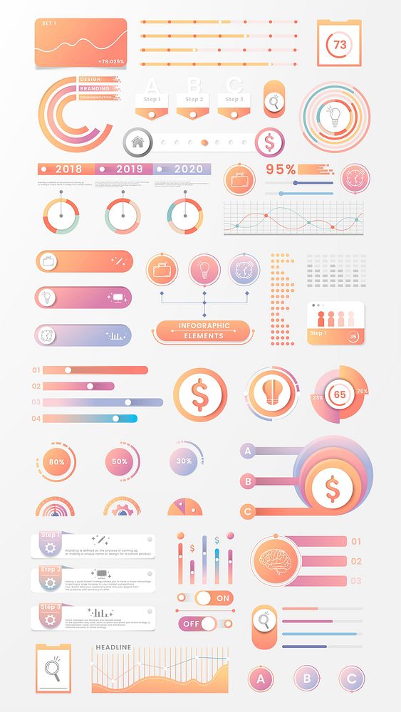 Colorful infographic element design vector