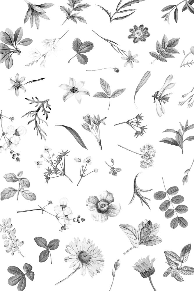 White floral wallpaper design vector